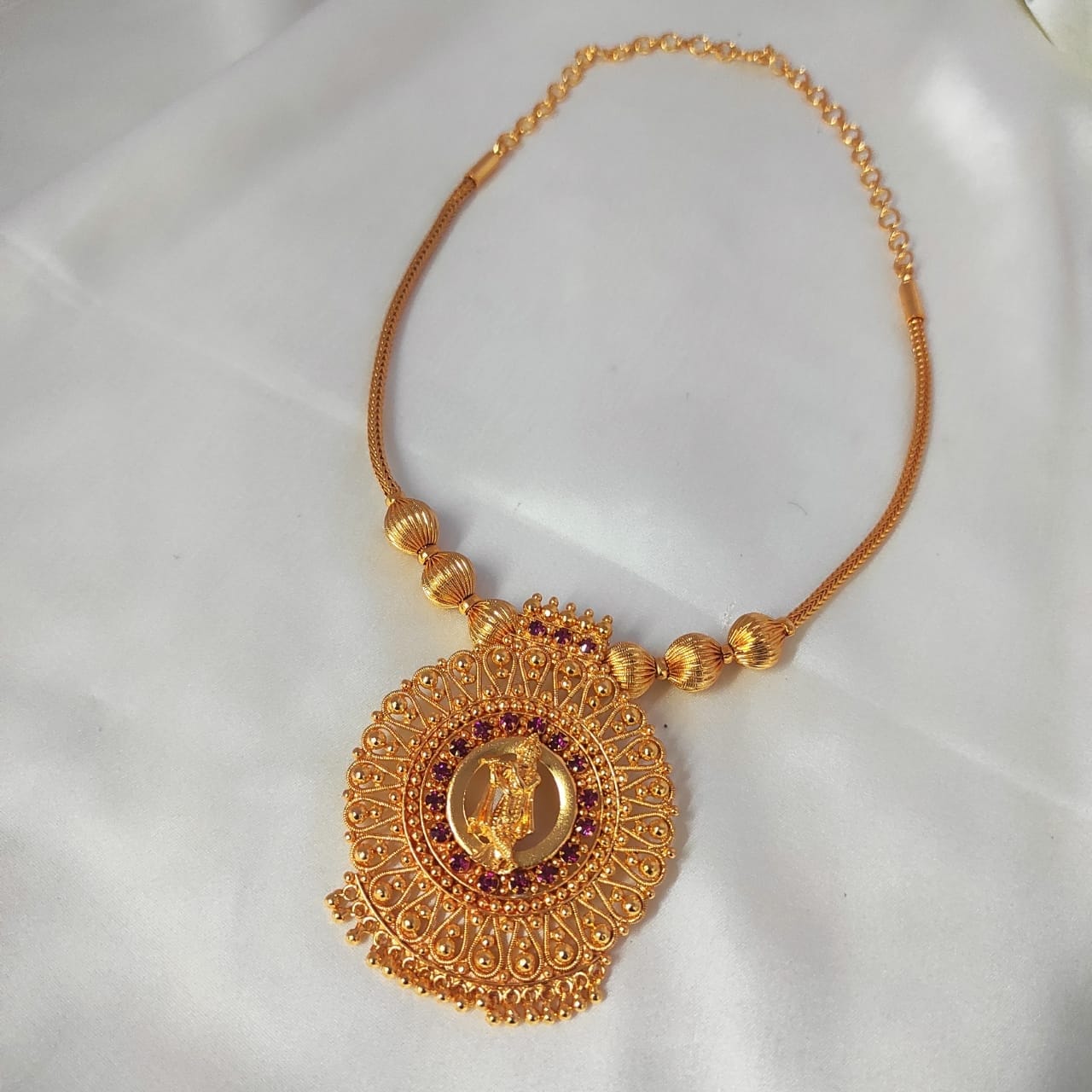 Gold plated code krishna necklace 