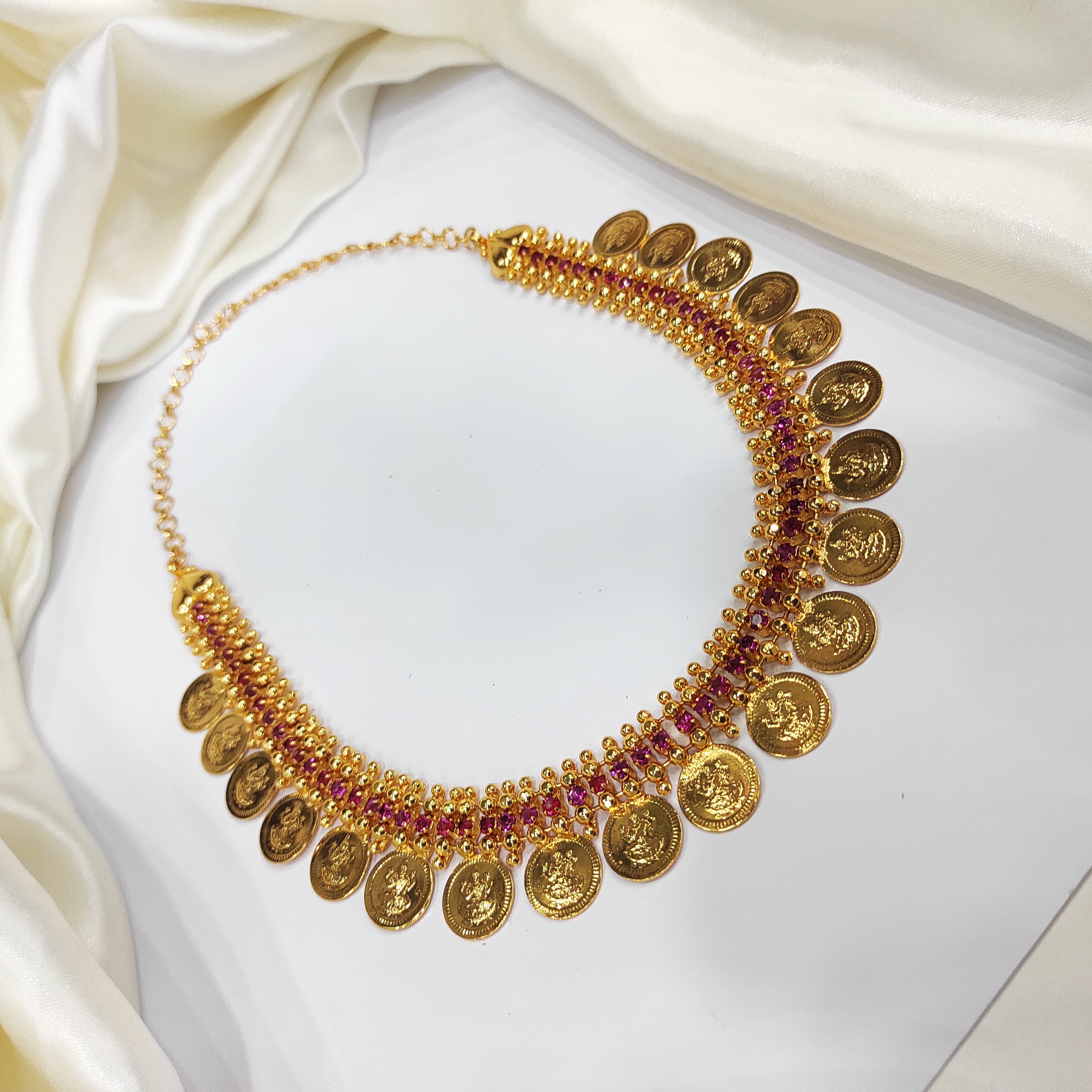 Gold plated traditional lakshmi necklace