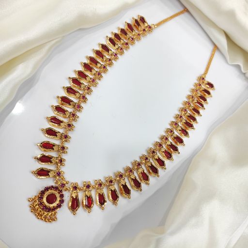 	Gold plated traditional red and ruby nagapadam 20+20 haram
