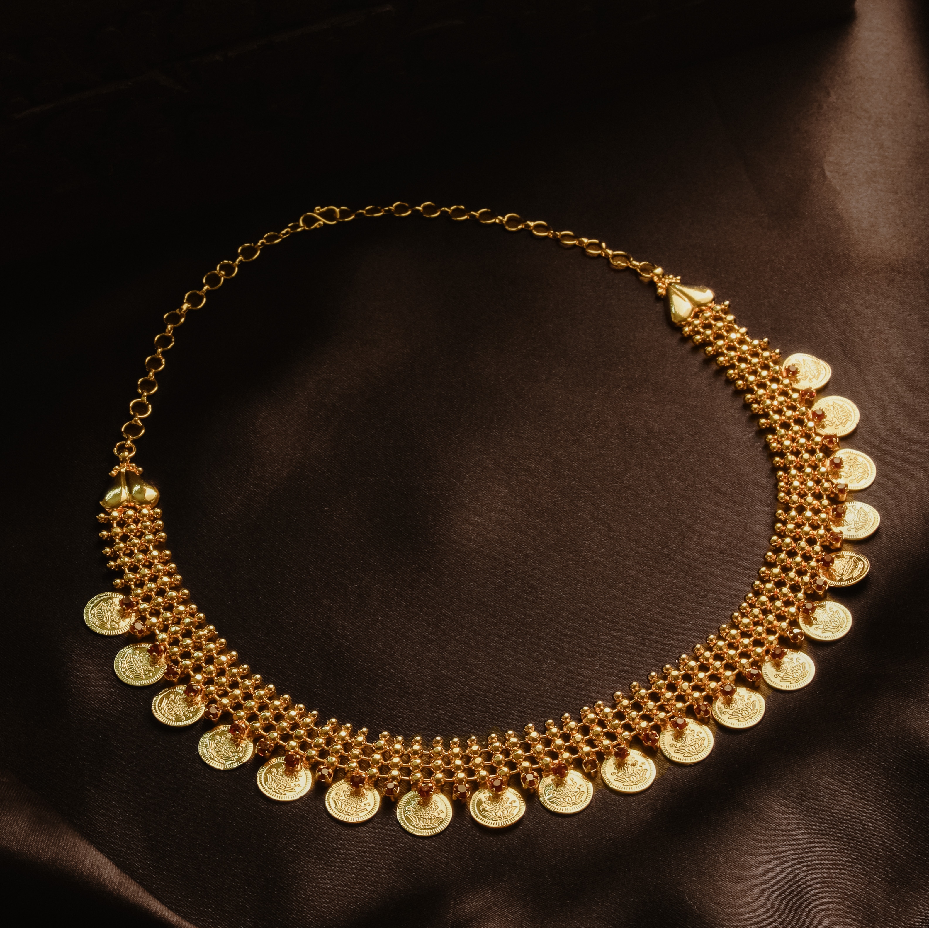 Gold plated lakshmi coin necklace