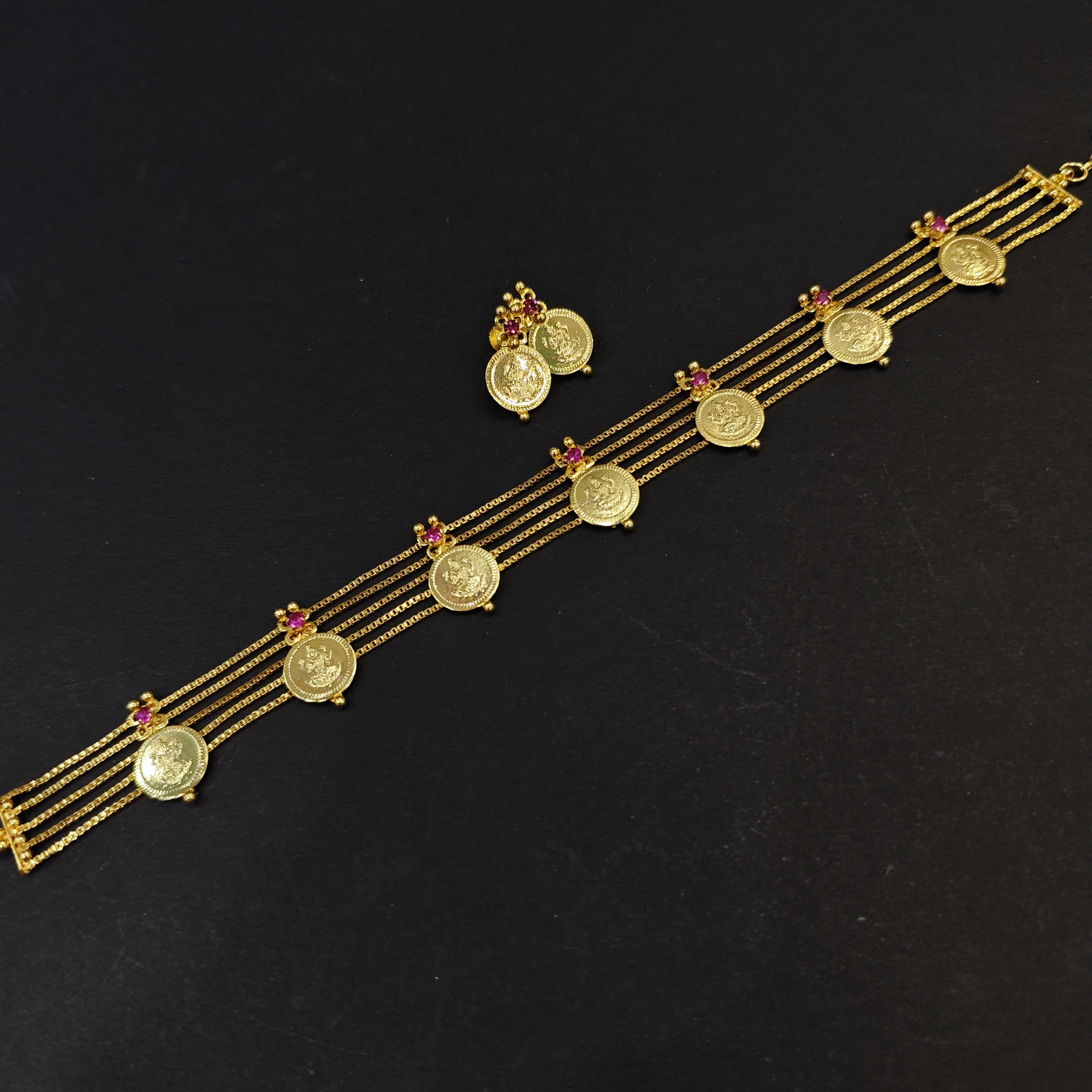 Traditional Kaasu Mala Choker – Gold Plated Coin Necklace