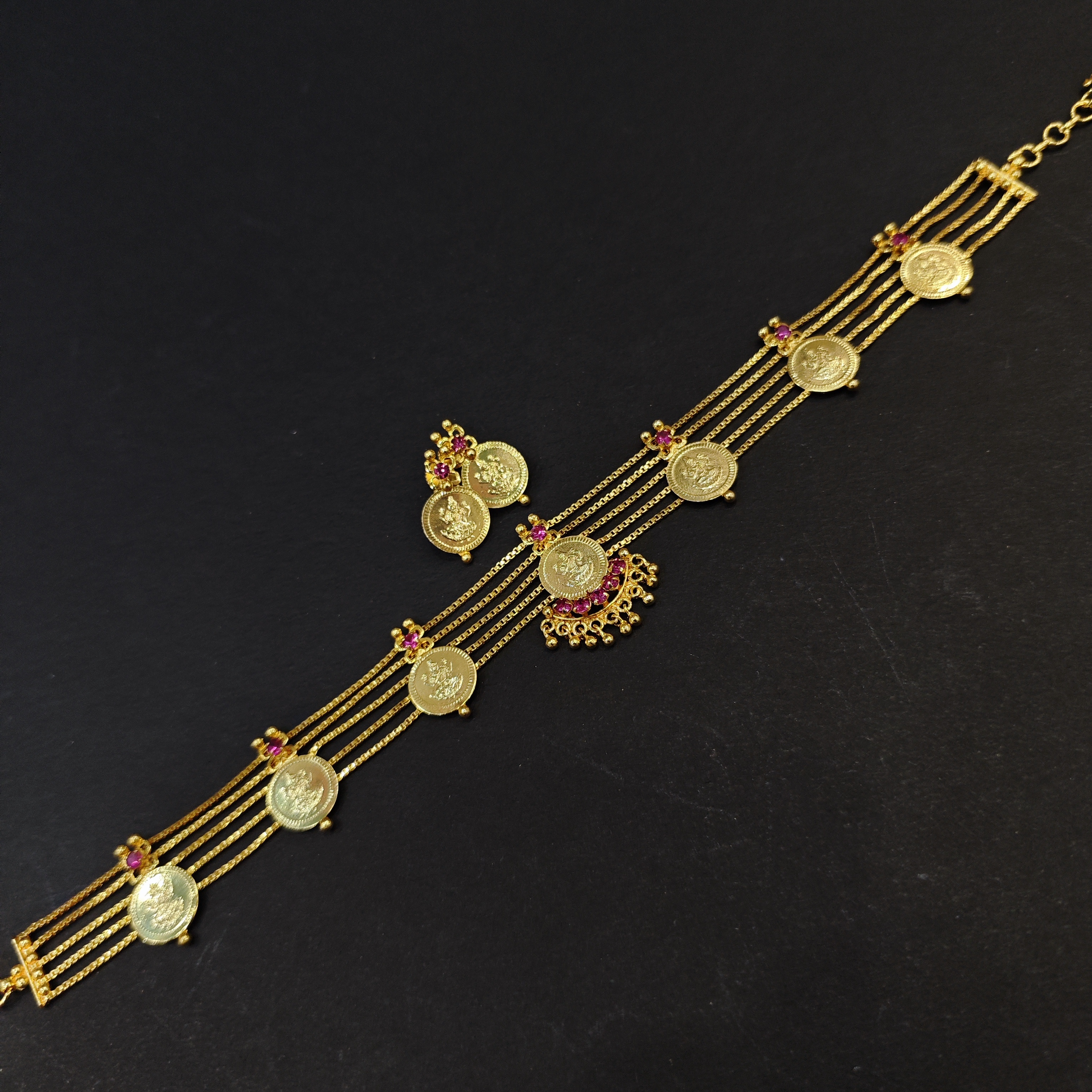 Traditional Kaasu Mala Choker – Gold Plated Coin Necklace
