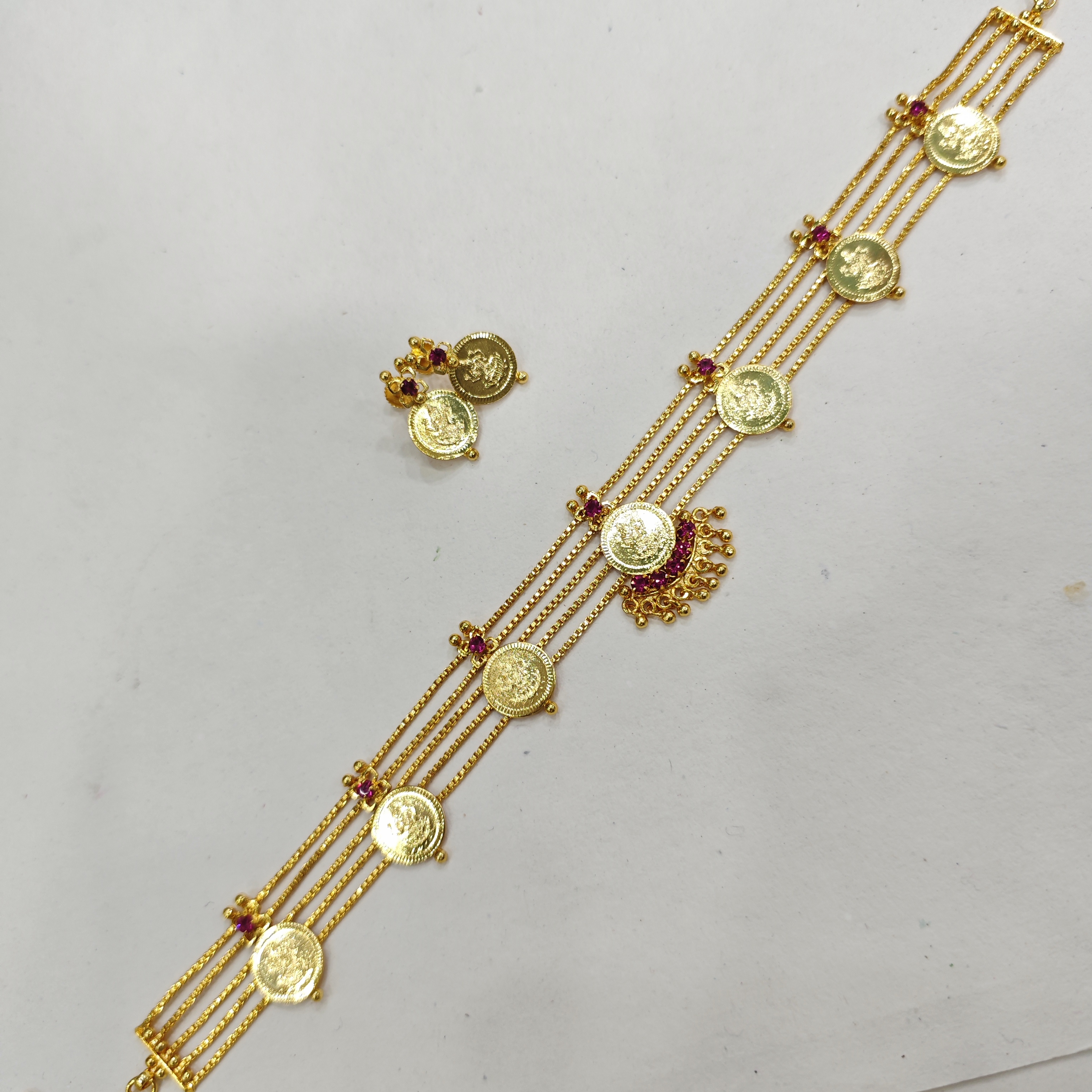 Traditional Kaasu Mala Choker – Gold Plated Coin Necklace