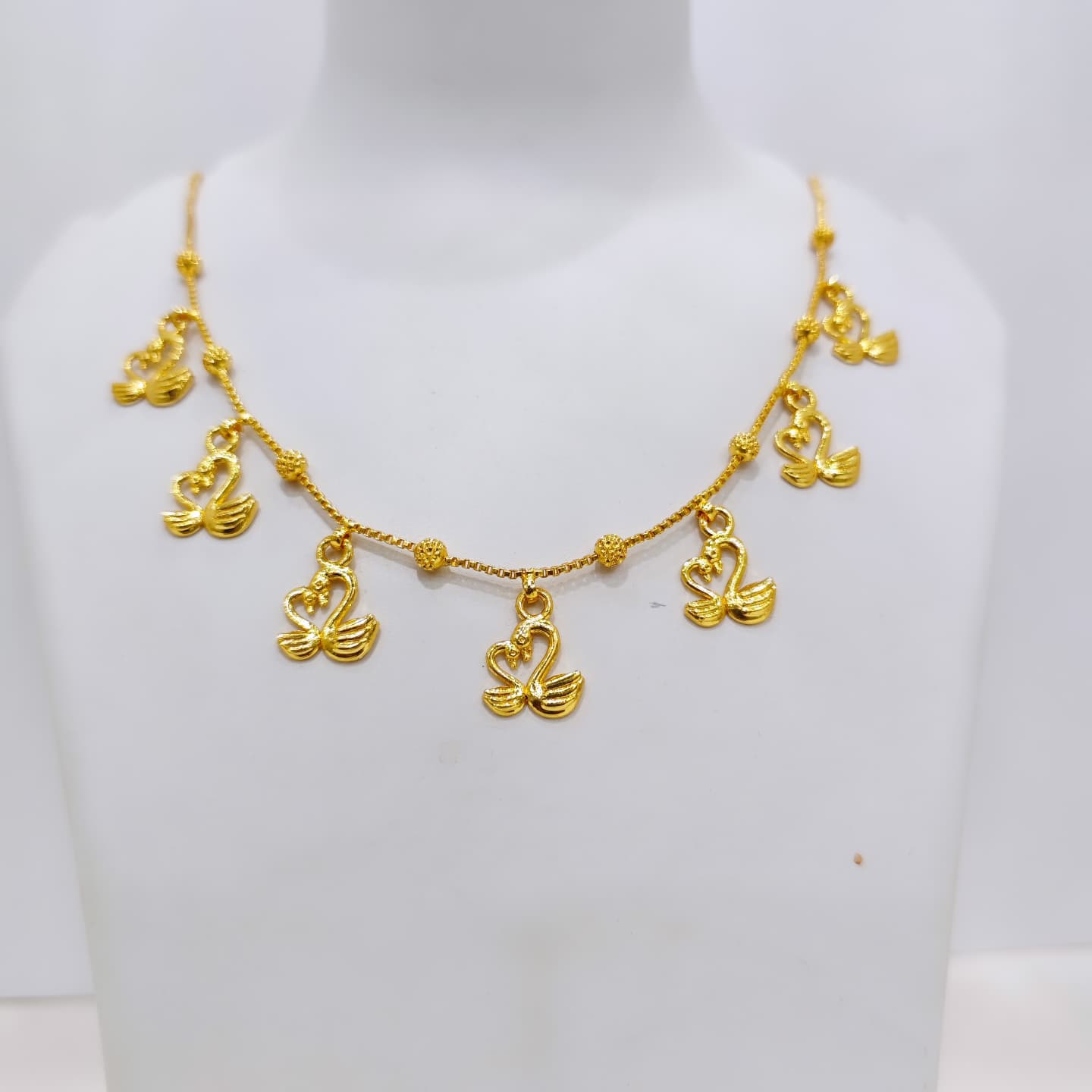 Gold-Plated Swan Charm Necklace