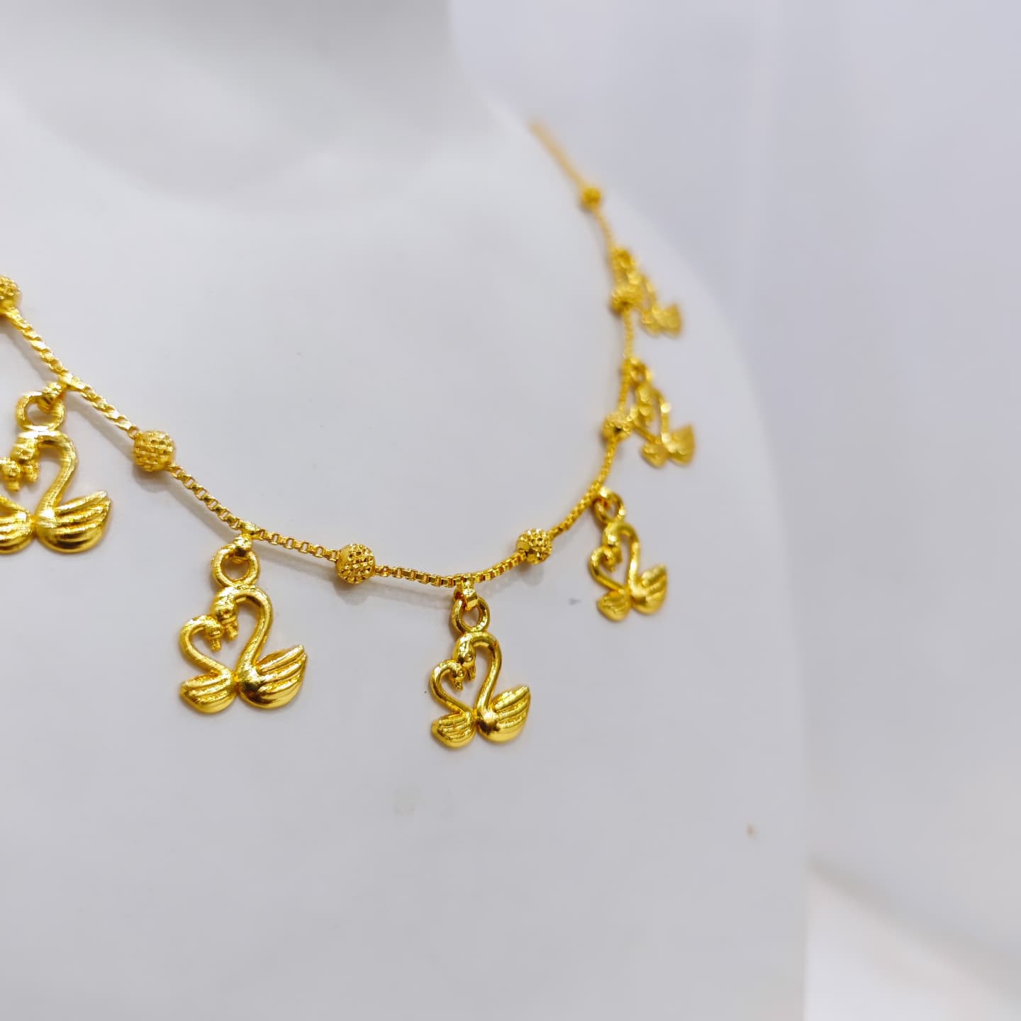Gold-Plated Swan Charm Necklace