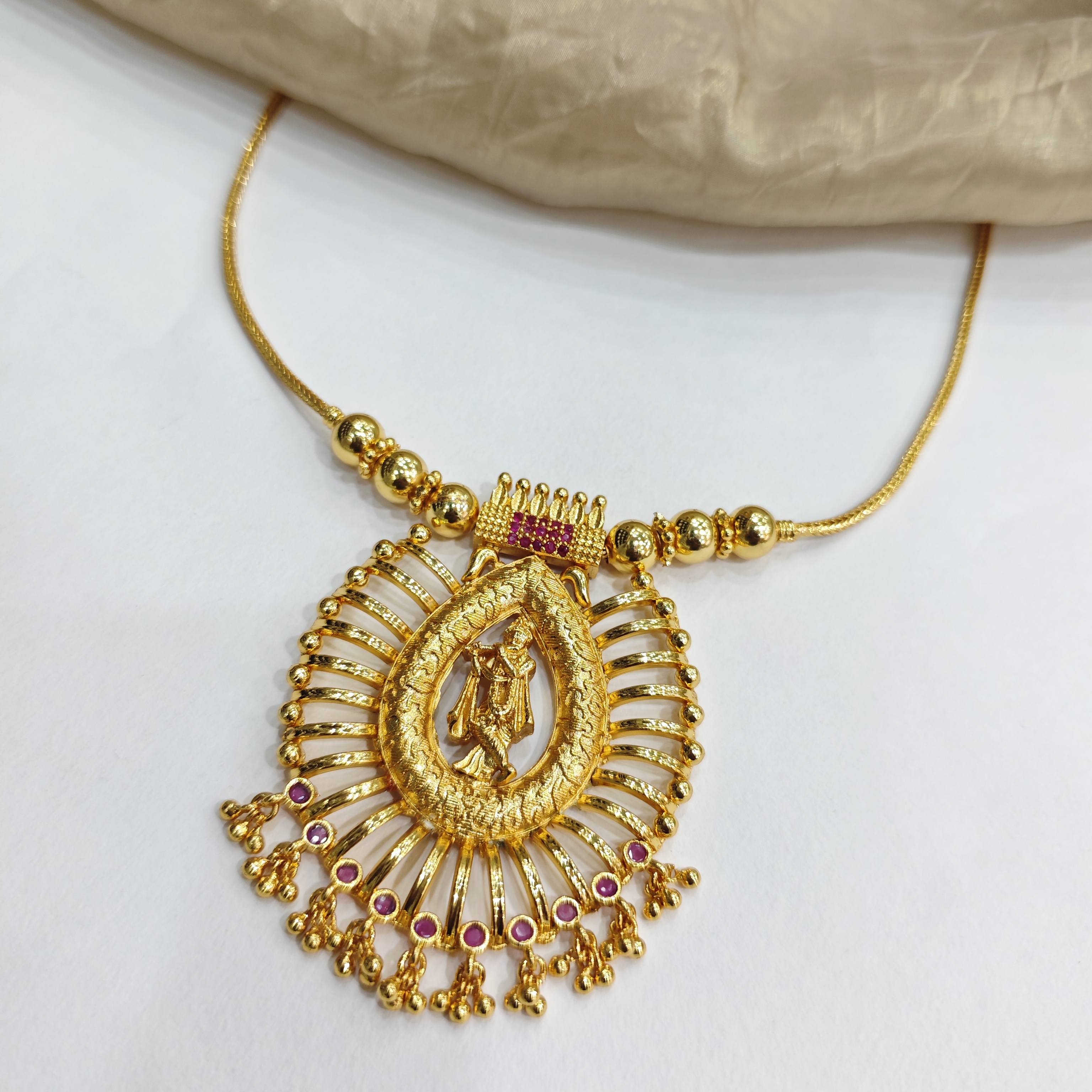 Krishna Temple Pendant Necklace