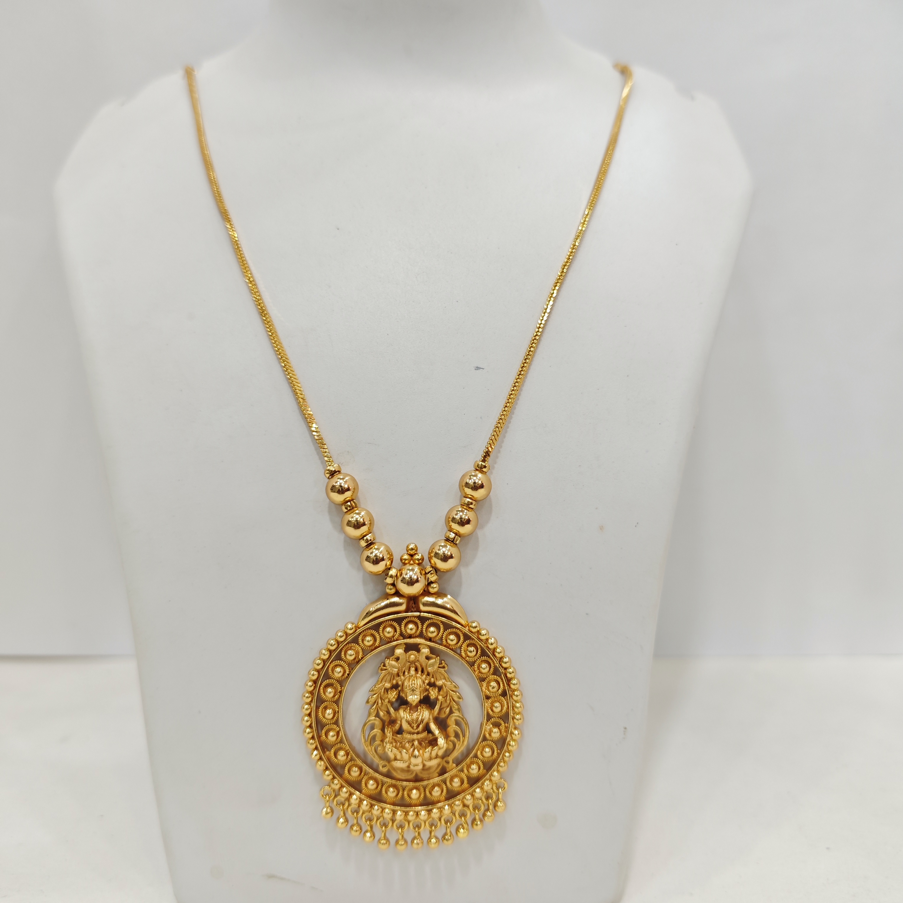 Temple Lakshmi Pendant code Necklace
