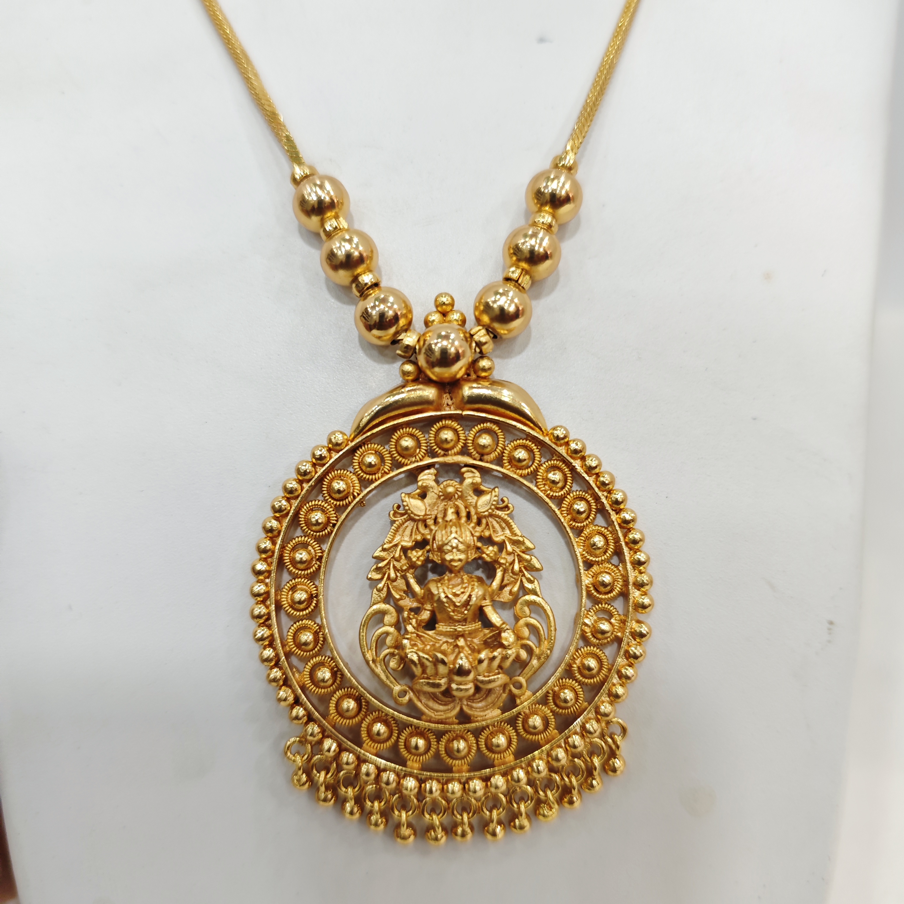Temple Lakshmi Pendant code Necklace