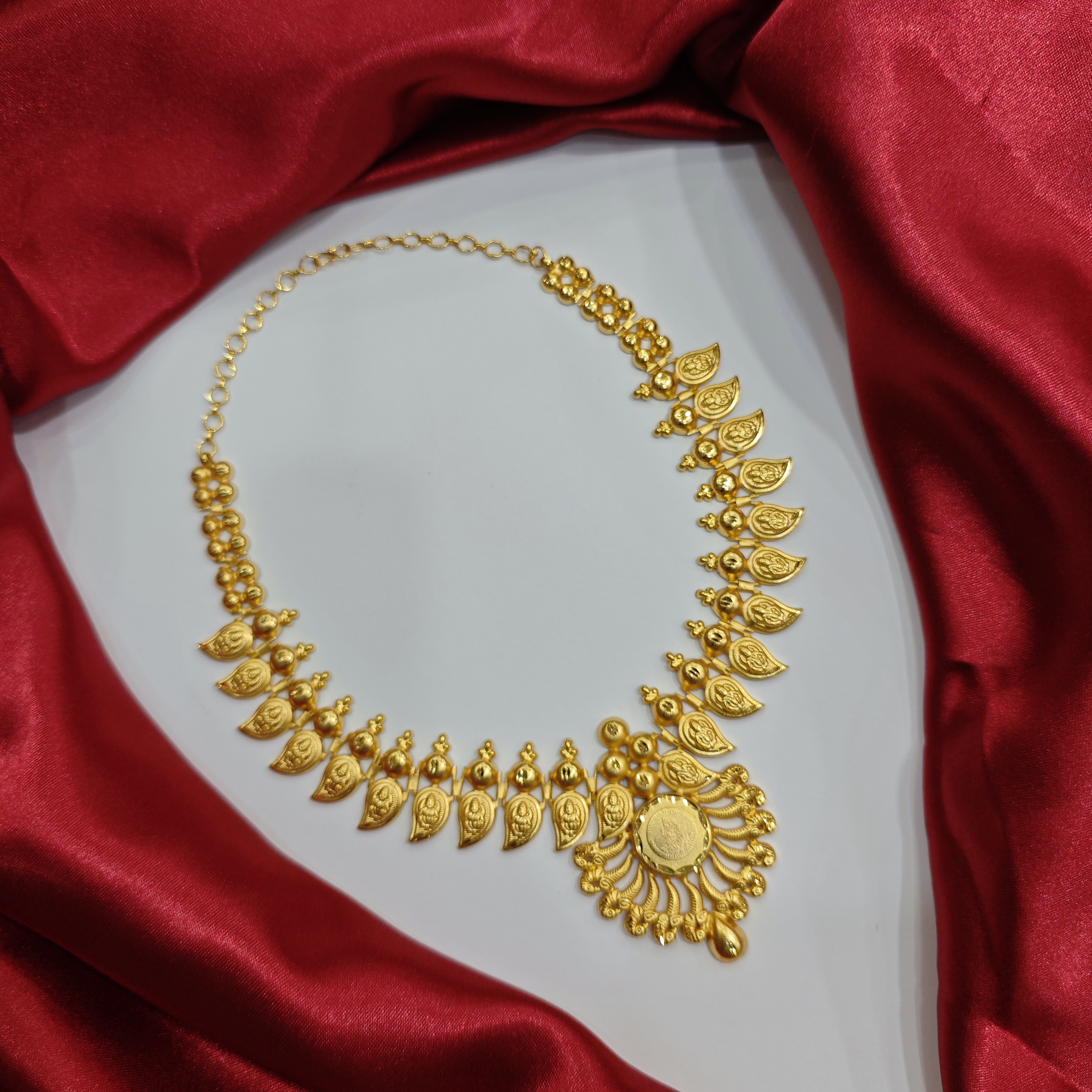 Traditional Lakshmi Gold Plated Necklace – Temple Jewellery Design