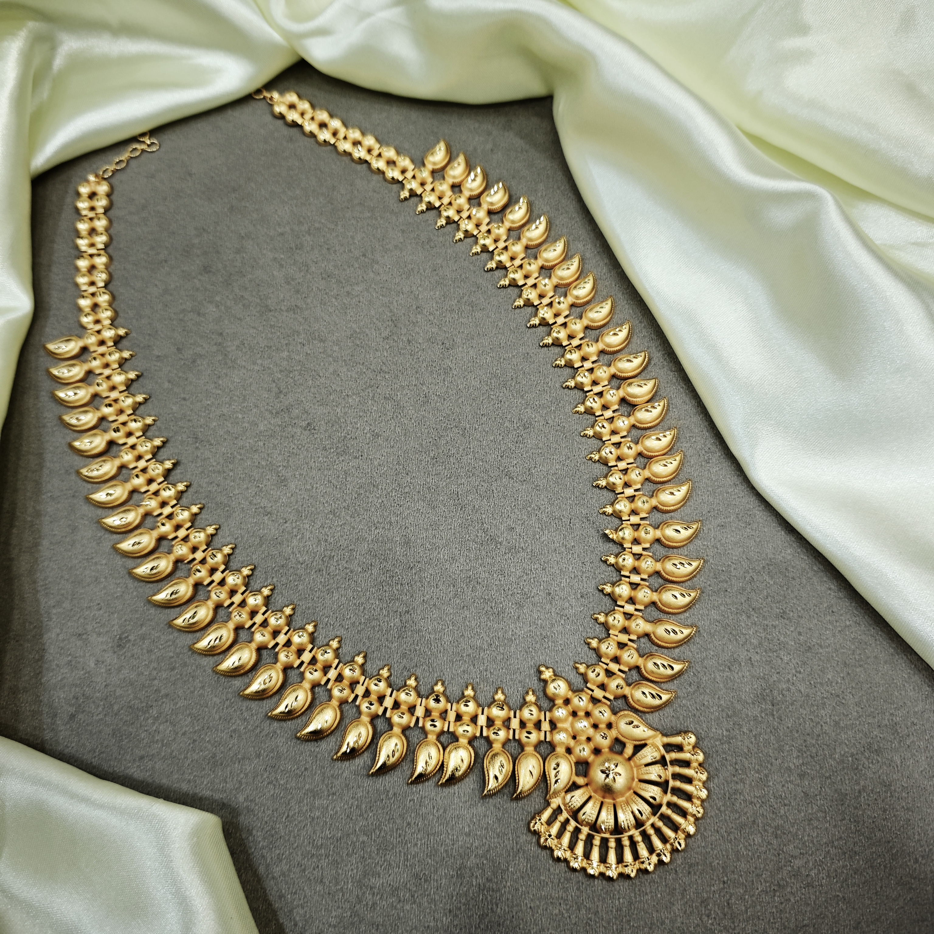 Traditional Gold Plated Temple Long Necklace