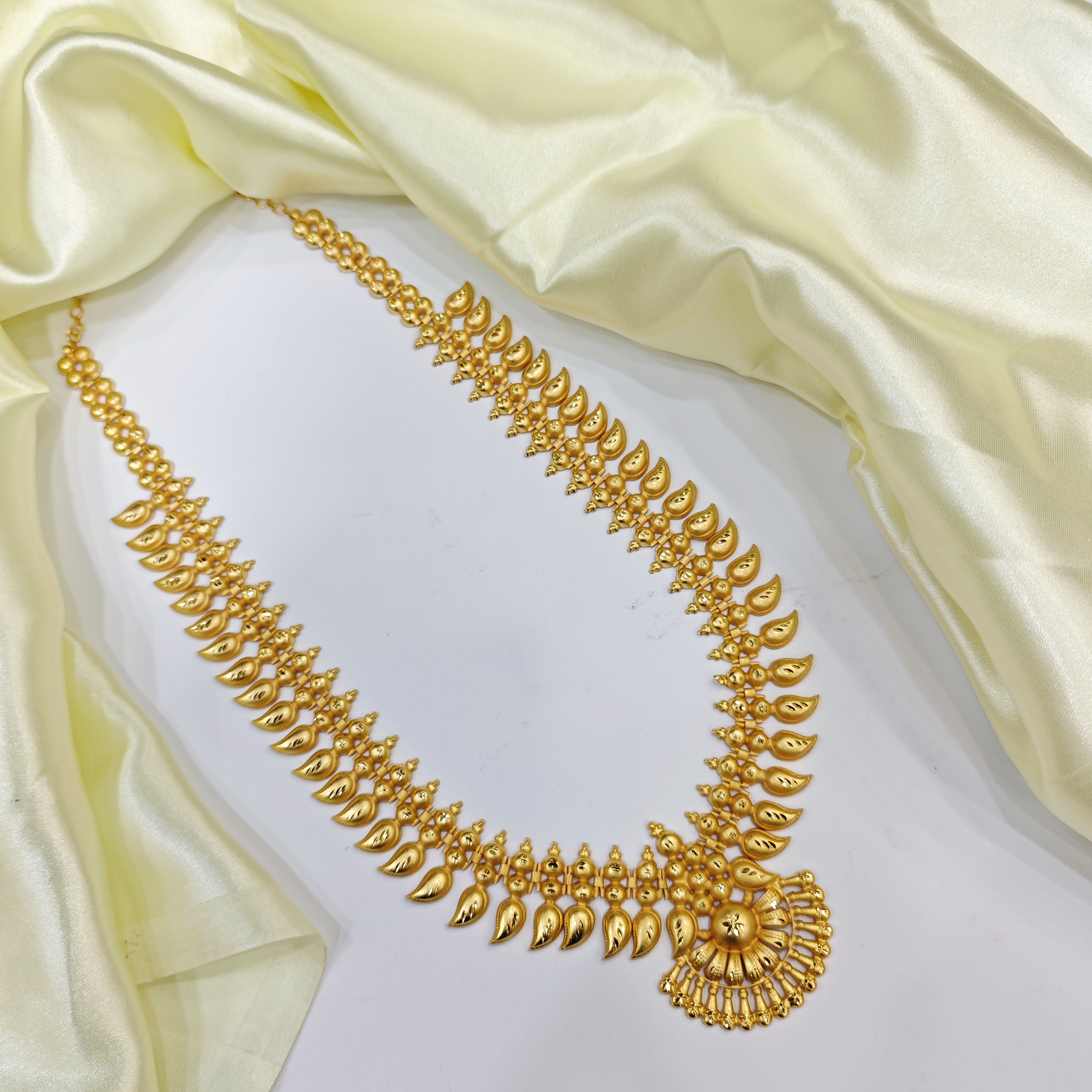 Traditional Gold Plated Temple Long Necklace