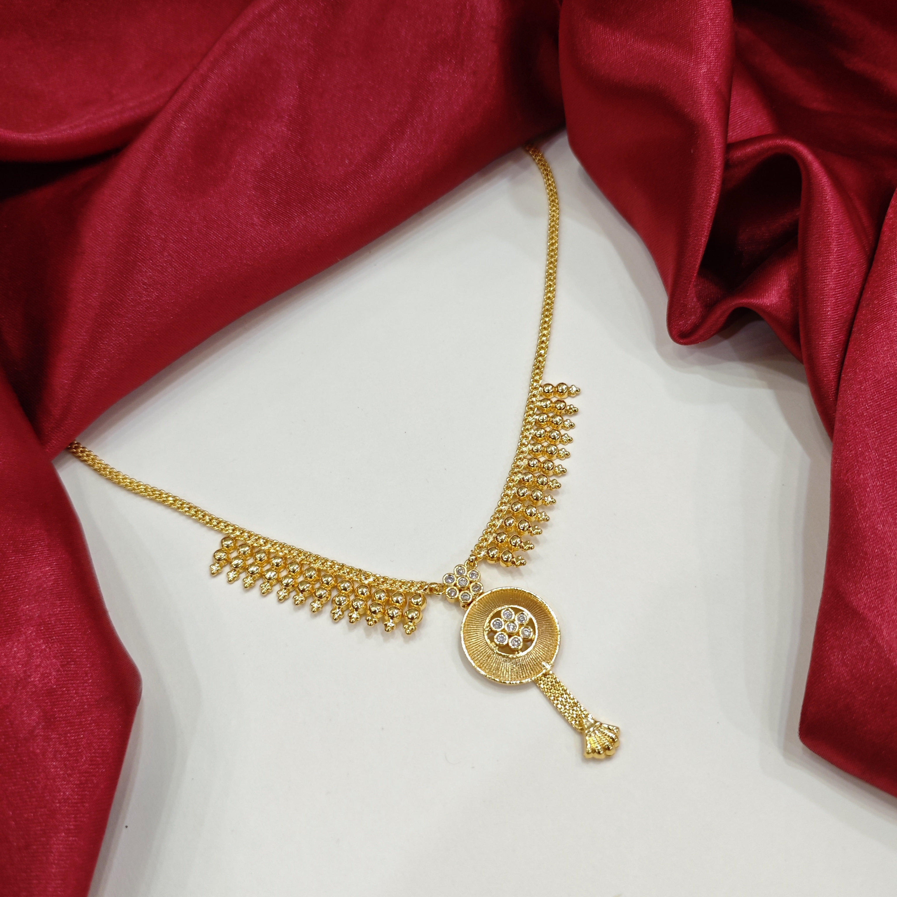 Gold Plated Ad Pendant Necklace