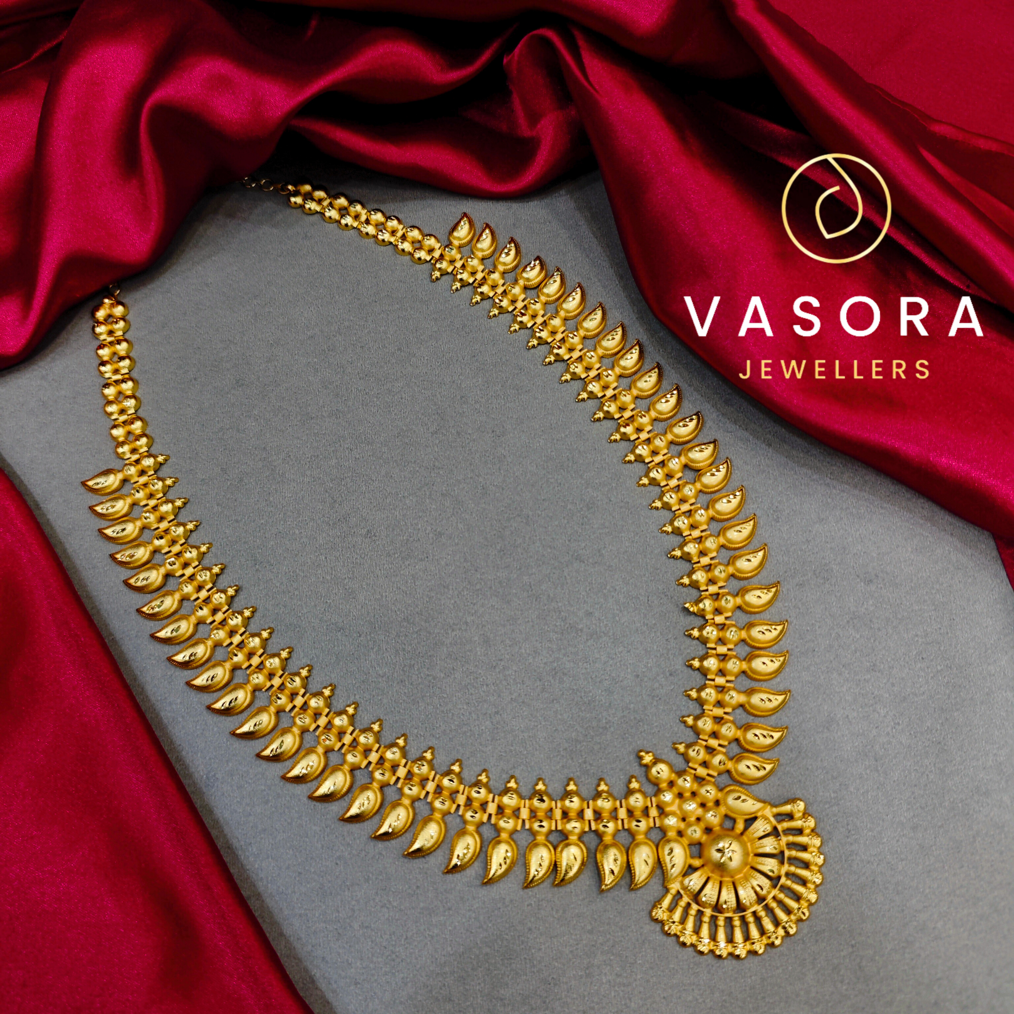 Traditional Gold Plated Temple Long Necklace