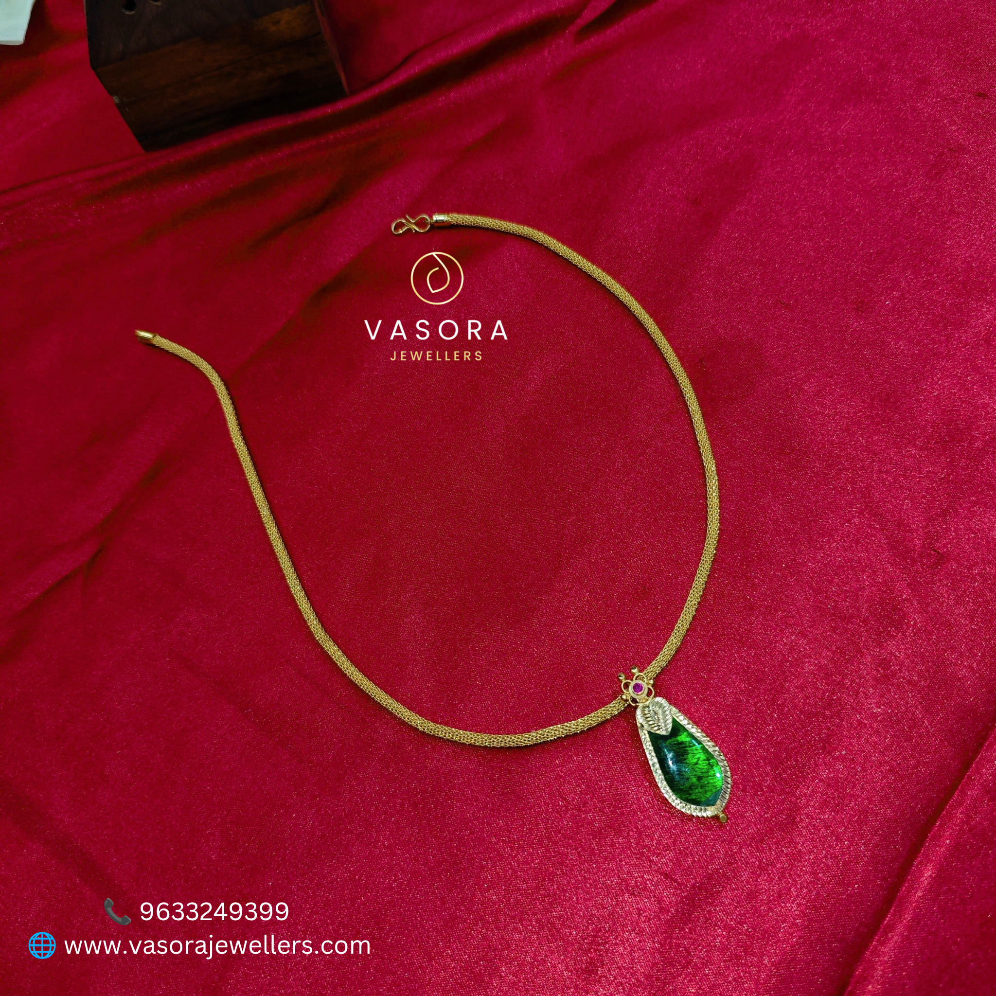 Gold Plated green Nagapadam Locket with Chain